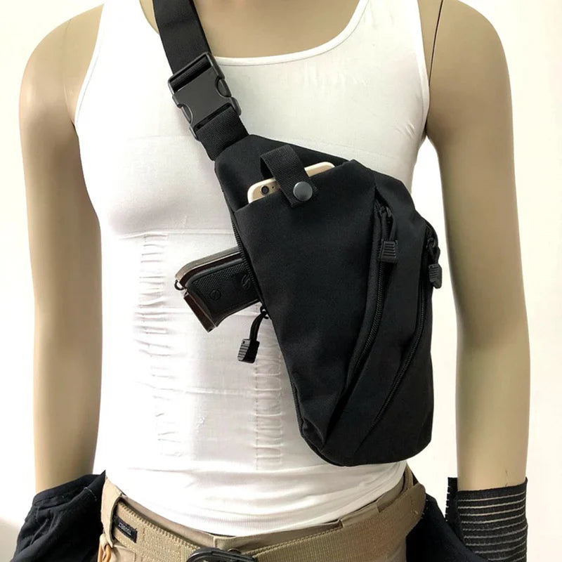 Men's Ultra-Thin Anti-Theft Crossbody Chest Bag : Concealed Wallet & Pistol Bag - Nylon Shoulder Bag for Travel, Hiking, Cycling, and Casual Use