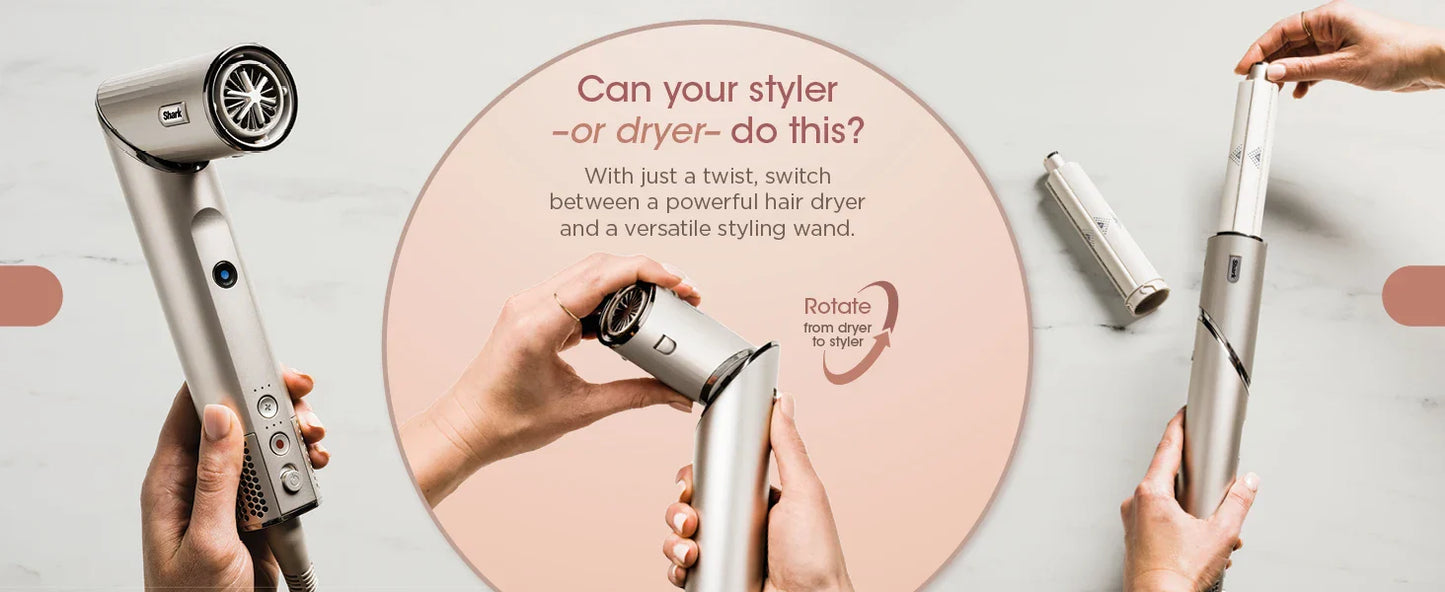 Shark HD430 FlexStyle Hair Dryer & Airwrap – Negative Ion Blow Dryer Brush, Multi-Styler with Auto-Wrap Curlers