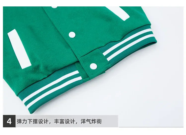 Autumn Baseball Jacket for Teens - Quilted Cotton Bomber Coat for Boys & Girls, Kids Jacket for Fall