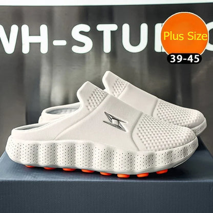 2026 Oversized Closed-Toe Slides - Thick Platform Sole Comfort Walking Slippers with Shock Absorption & Strong Grip