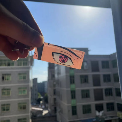 Naruto Acrylic Keychain — Double-Sided Uchiha Itachi Shining Eyes Pendant, Rectangular Backpack Charm, Christmas Gift