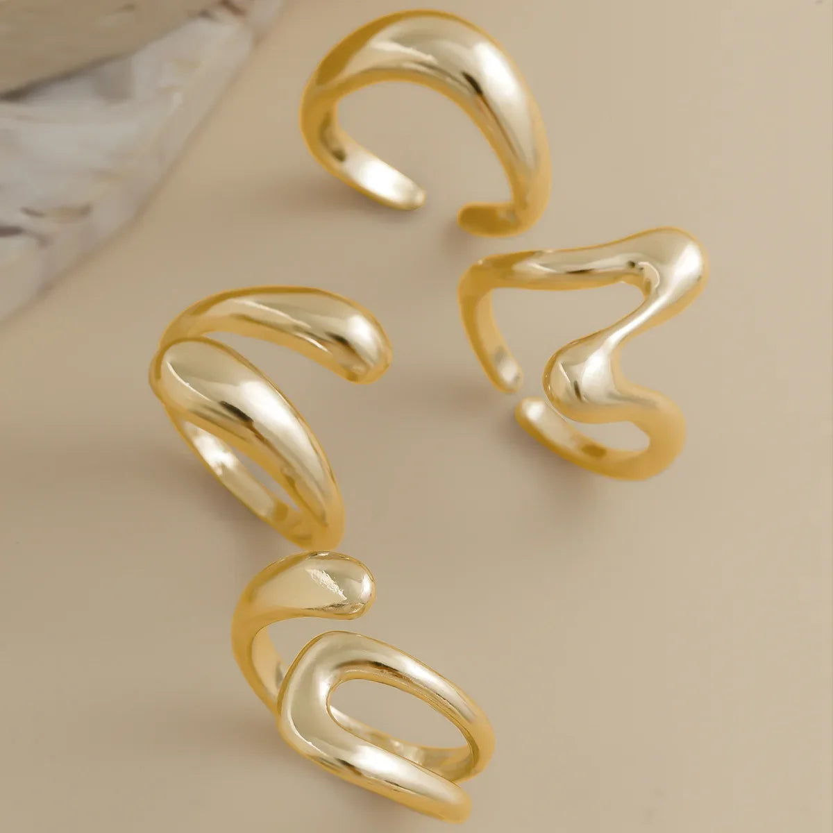 DIEZI Irregular Geometric Knuckle Ring Set — Punk Beach Fashion Gold & Silver (Unisex)
