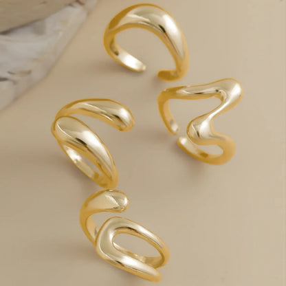 DIEZI Irregular Geometric Knuckle Ring Set — Punk Beach Fashion Gold & Silver (Unisex)