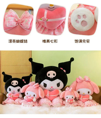 Sanrio Kuromi Plush Toy – 30cm Cinnamoroll & Melody Stuffed Doll, Soft & Comfortable, Valentine's Day & Birthday Gift