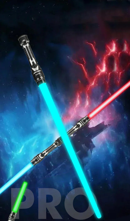 Colorful Glowing Laser Sword Toy – Red & Blue Double Saber with Music & Flashing Lights