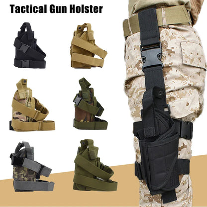 JSJM Tactical Thigh Gun Holster – Right-Handed Pistol Leg Pouch Harness for All Handguns, Outdoor Hunting & Military Use