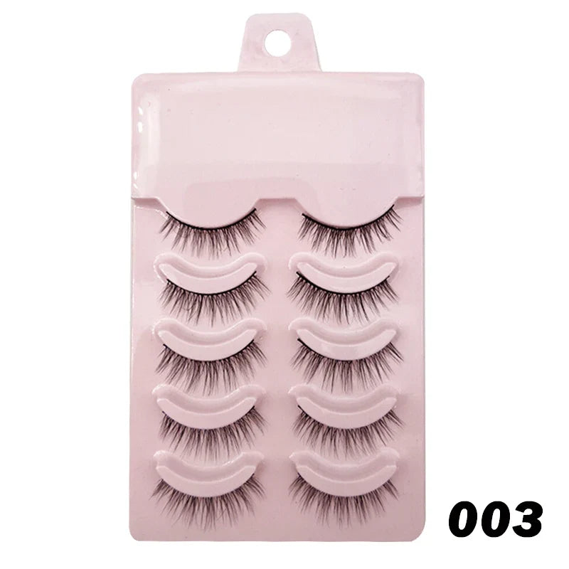 Manga Style Soft Natural False Eyelashes Wispy Thick Daily Wear Makeup Lashes