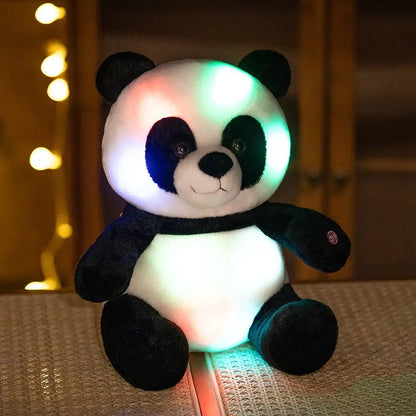 LED Panda Plush Toy - Glow-in-the-Dark Soft Stuffed Bear with Night Light for Kids