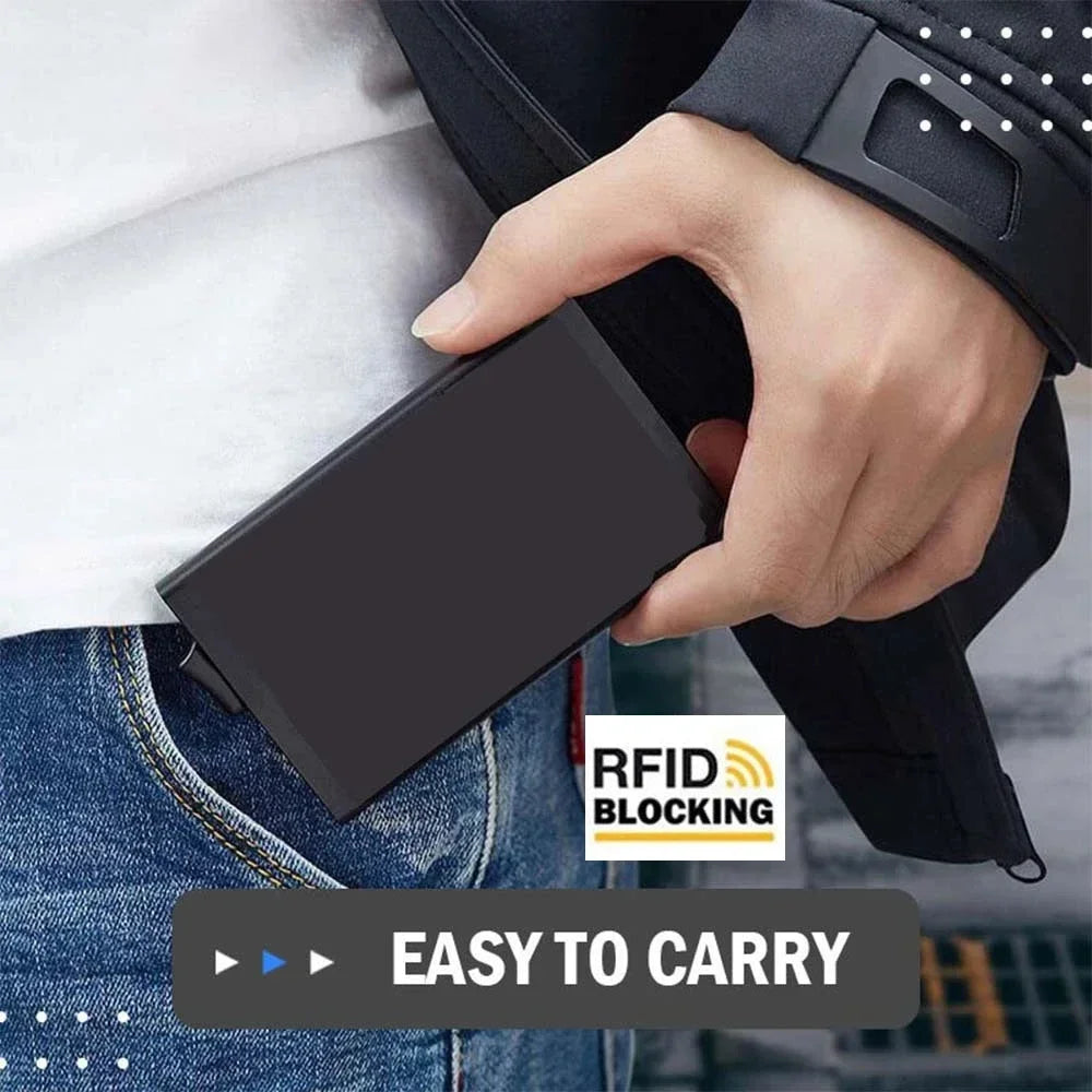 Large Capacity Double Layer RFID Blocking Carbon Fiber Wallet – Men’s Anti-Theft Credit & ID Card Holder Case