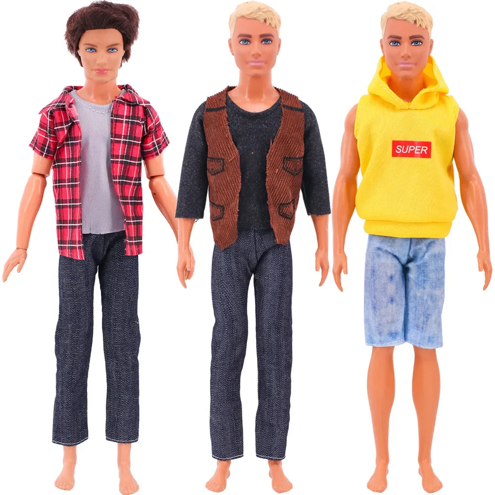 Ken Doll Accessories Set – Clothes, Shoes, Surfboard, Guitar, Violin & More for Kids Birthday Gift