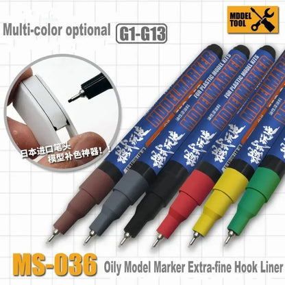 MS043 Extra-Fine Oily Model Marker Hook Liner – Precision Painting Tool for Military Model Building & DIY Hobbies