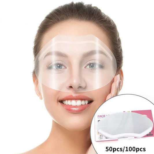 Barbershop 50PCS Disposable Face Shields — Makeup & Shower Visors for Hairspray, Salon Supplies & Hairdressing Tools