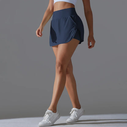 Outdoor Sports High Waist Yoga Skirt — Breathable Badminton Tennis Active Fitness Athletic Short Skirt