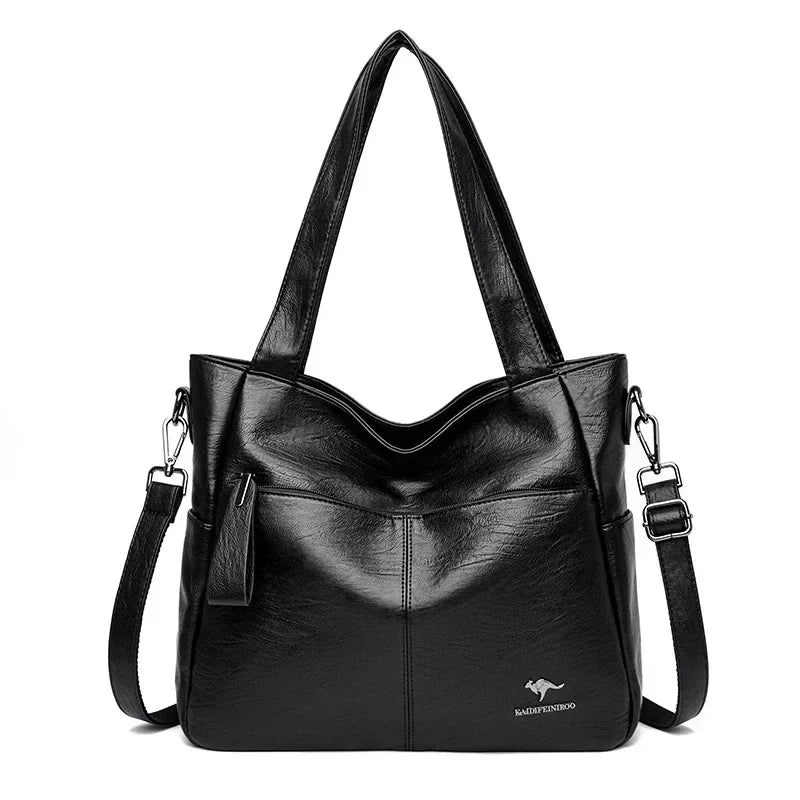 Luxury Women’s Leather Casual Tote Bag – High Quality Large Shoulder & Crossbody Handbag