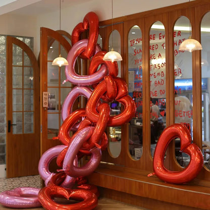 40-Inch Large Hollow Heart-Shaped Aluminum Foil Balloon – Wedding, Valentine’s Day & Birthday Party Decoration