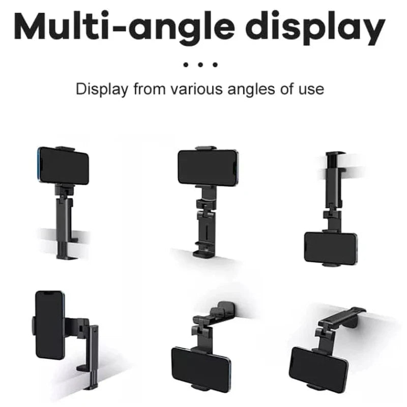 Portable Airplane Phone Holder Clip | Foldable Travel Stand for iPhone, Samsung, Google, Mi | Seat & Desk Mount Support