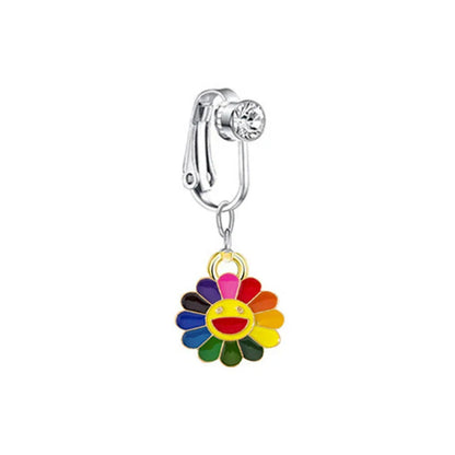 Faux Butterfly Leaves Belly Piercing – Dangling Clip-On Fake Navel & Cartilage Earring for Umbilical Piercing
