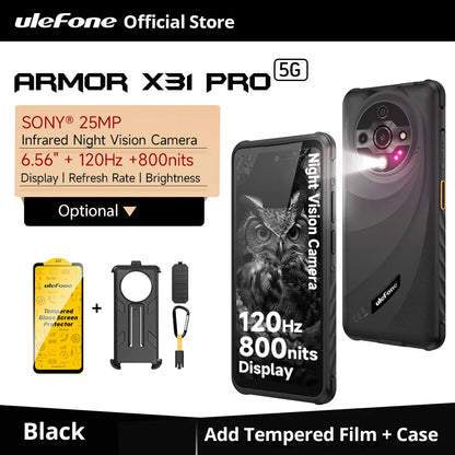 【World Premiere】Ulefone Armor X31 Pro 5G Rugged Smartphone – Android 14, 6.56” Display, 16GB+256GB, 64MP Night Camera, 6050mAh, NFC