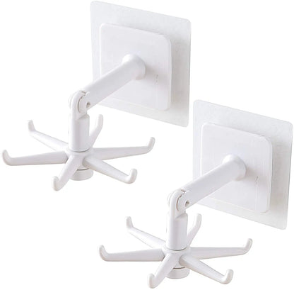 1/2PCS 360° Swivel Kitchen & Bathroom Hooks — Multifunctional Wall/Door Rack for Spoon & Storage Accessories