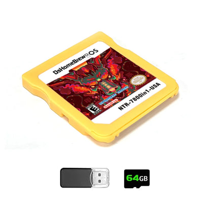 New DS Card 7800-in-1 Game Collection – R4 3DS Flash Card for NDSL, NDSi, 3DS, 2DS Adapter, Memory Burning Game Card