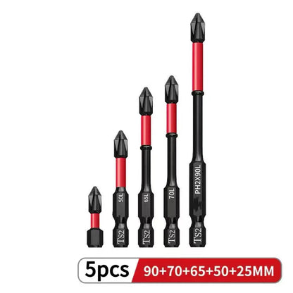 5/12 Pcs Magnetic Screwdriver Bit Set – Non-Slip Shockproof Phillips Impact & Hex Shank Alloy Steel Bits for Power Tools