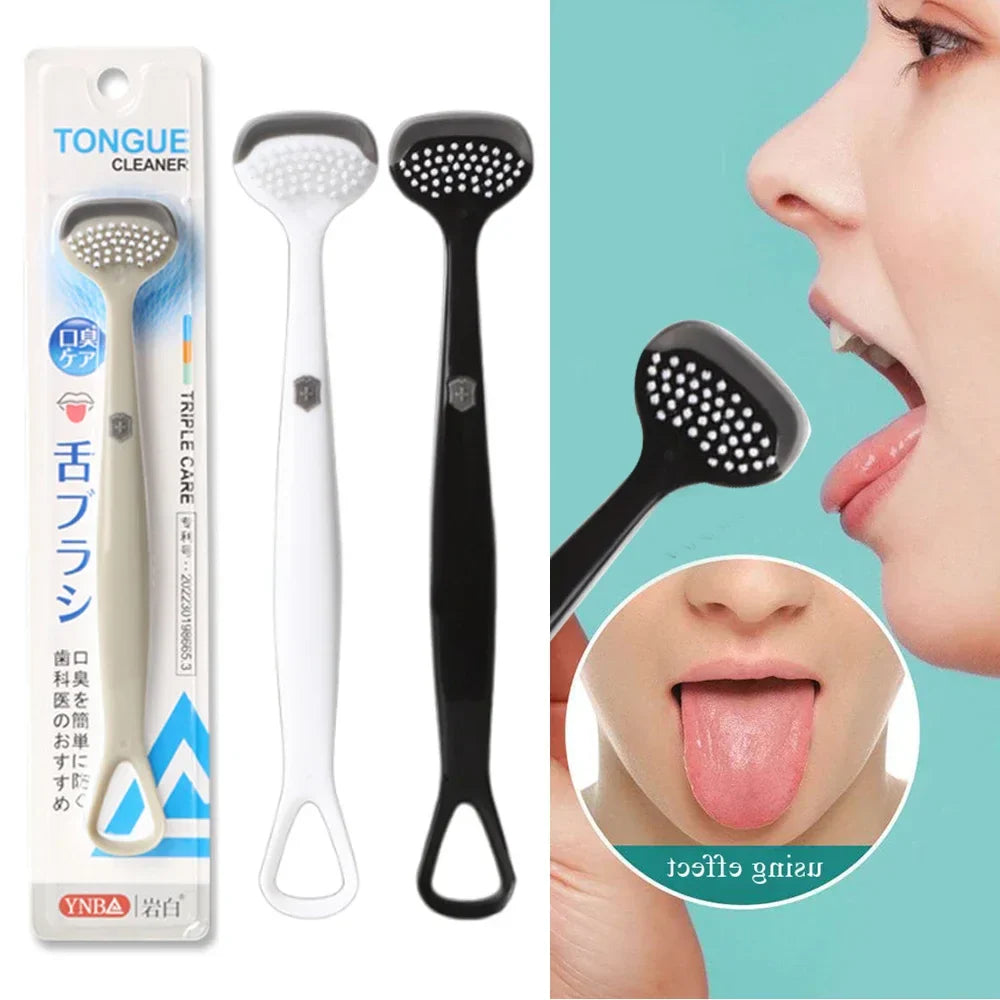 Double-Sided Tongue Scraper for Men | Raspador De Lenguas Tongue Cleaning Brush for Fresh Breath & Oral Hygiene