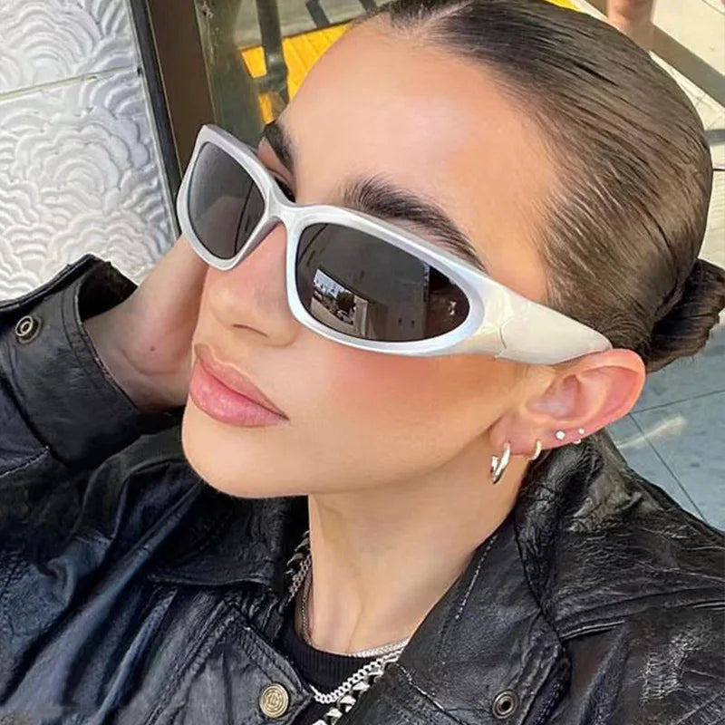 New Arrival Women’s and Men’s Punk Oval Sunglasses – Colorful Mirror Y2K Shades, Trendy Unique Sun Glasses
