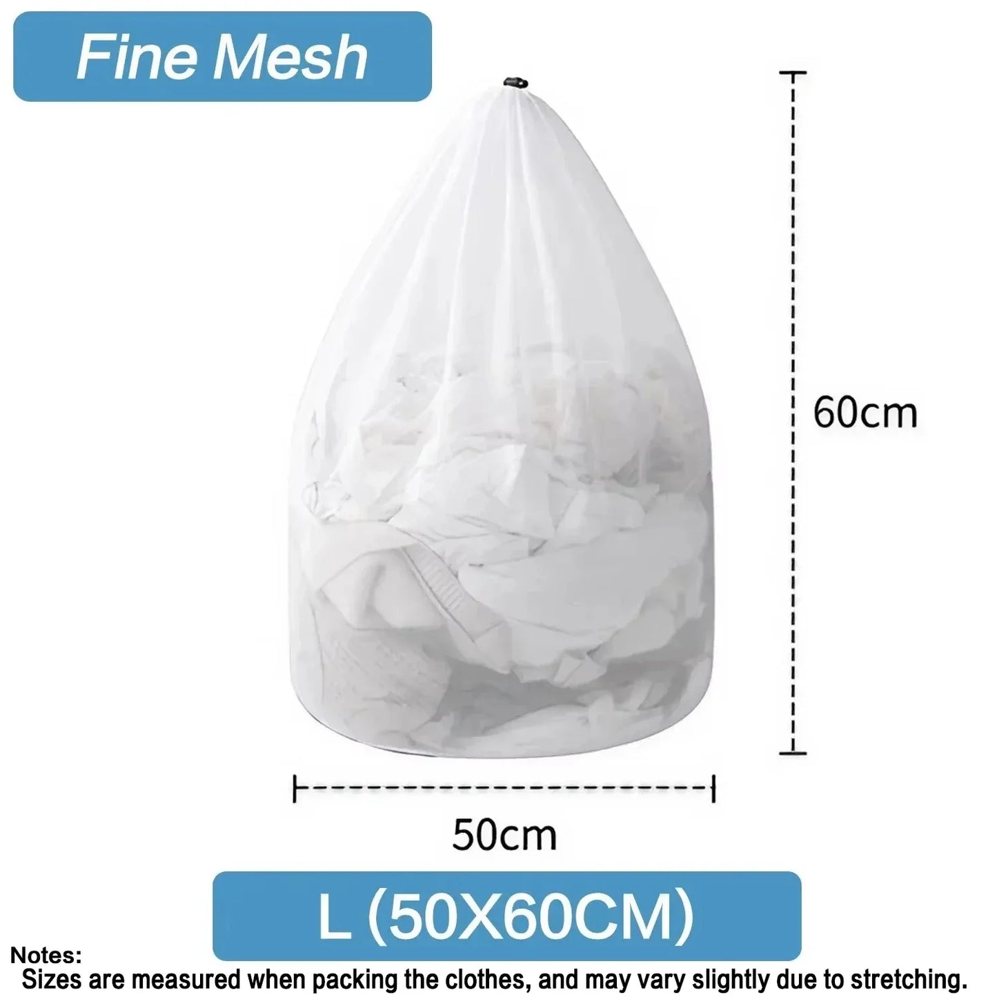 Large Drawstring Laundry Bag - Durable Mesh Washing Net for Clothes, Jeans, Blankets & Bedding
