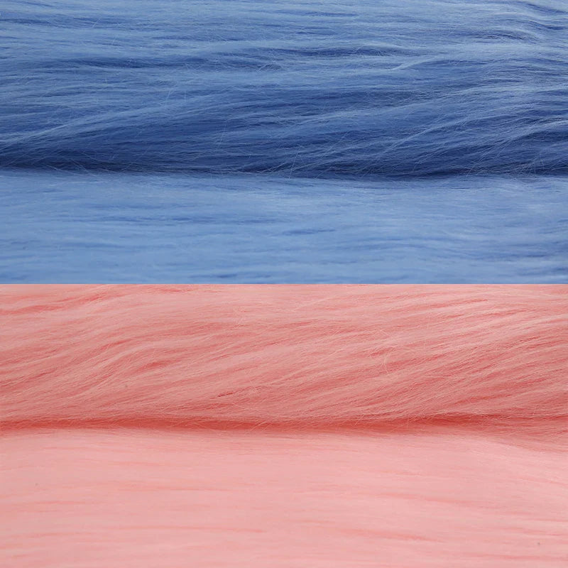 25x45cm Long Hair Faux Fur Fabric — DIY Animal Suit, Doll Hair, Beard Craft Material for Patchwork, Garment Sewing Accessories
