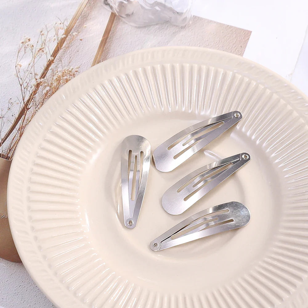2/20PCS Silver Metal BB Hair Clips – Y2K Punk Drop-Shaped Hairpins for Girls DIY Hair Accessories & Jewelry Making