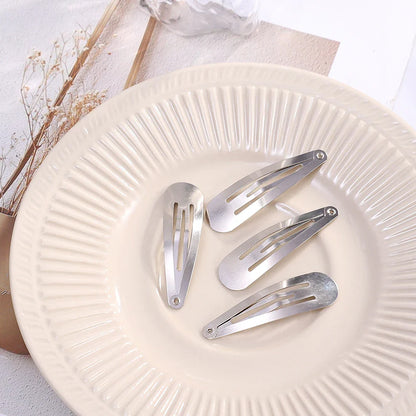 2/20PCS Silver Metal BB Hair Clips – Y2K Punk Drop-Shaped Hairpins for Girls DIY Hair Accessories & Jewelry Making