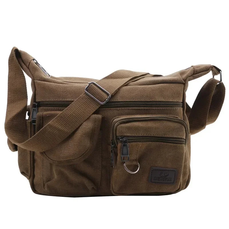 Men's Casual Sling Bag – Vintage Crossbody Messenger Shoulder Bag for Travel & Outdoor Use