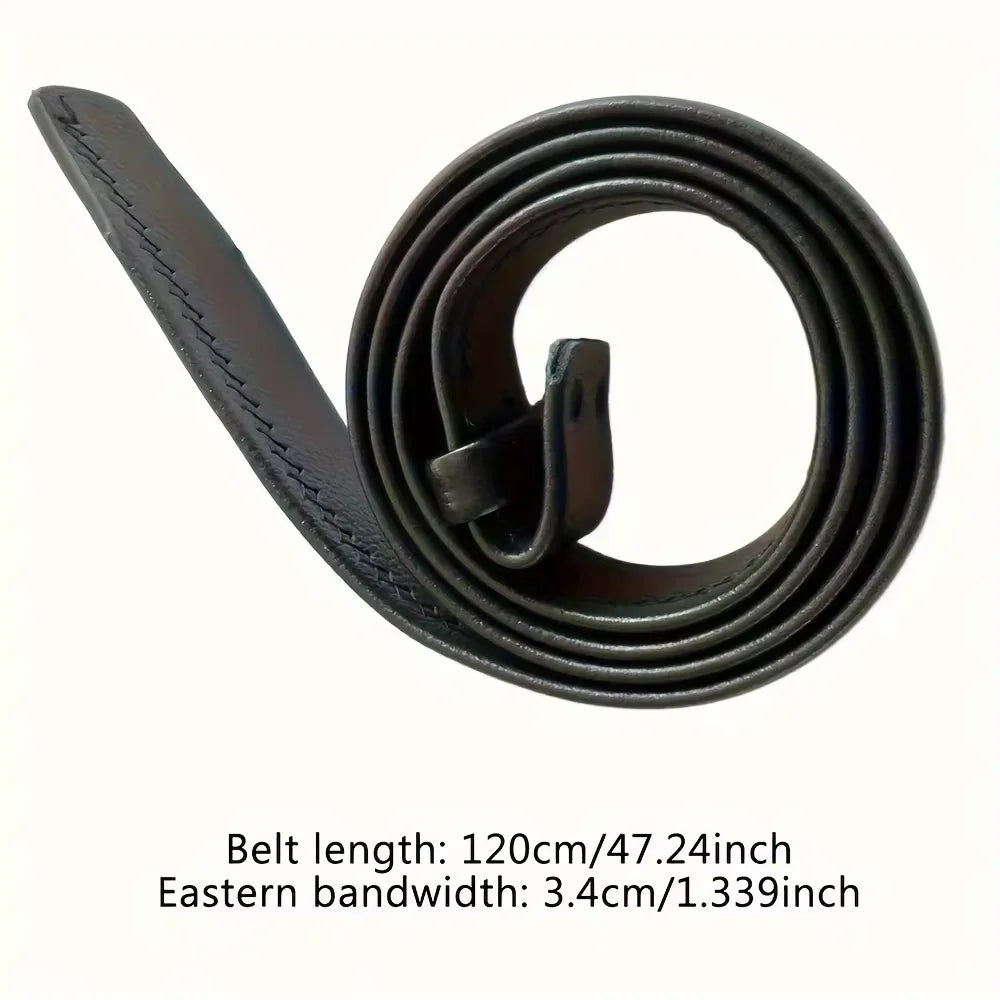 Vintage Adjustable Belt – Metal Buckle Fashion Waistband for Men, Punk Western Cowboy Style with Embossed Design