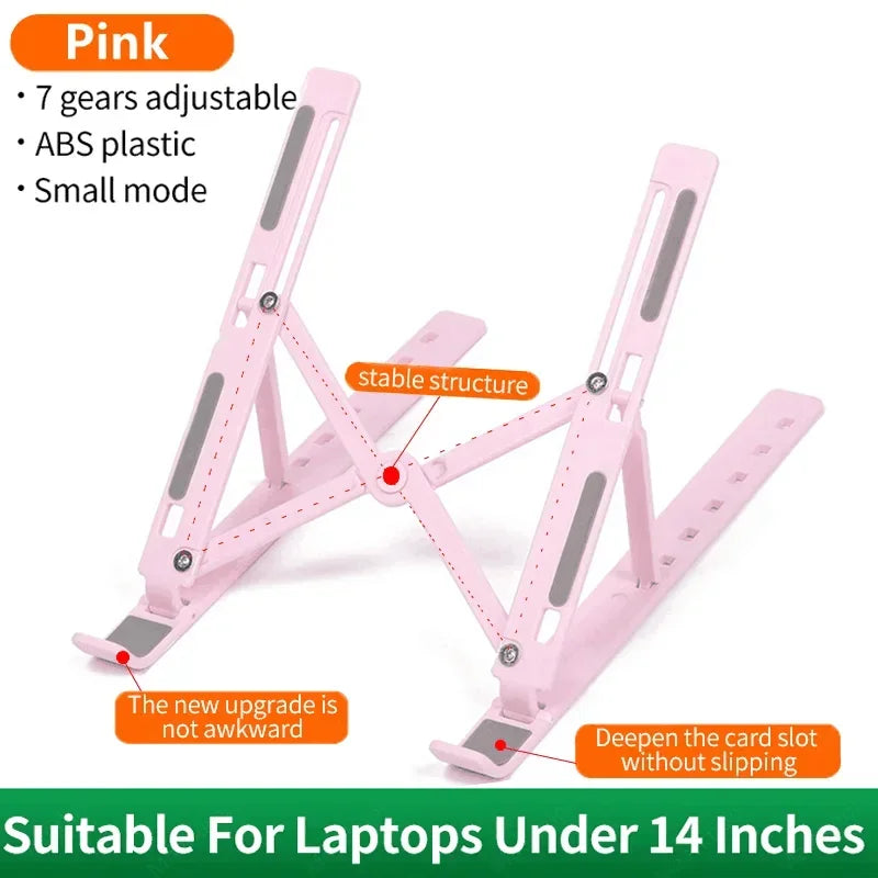 Adjustable Foldable Laptop Stand – Portable Notebook & Tablet Holder for MacBook, iPad & Computer Monitor Desk Support