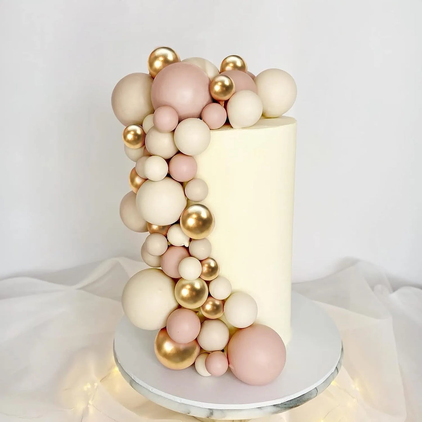 Apricot Gold Light Brown Ball Cake Topper - Bear Theme Cupcake Insert for Birthday Party Favors and Wedding Decor