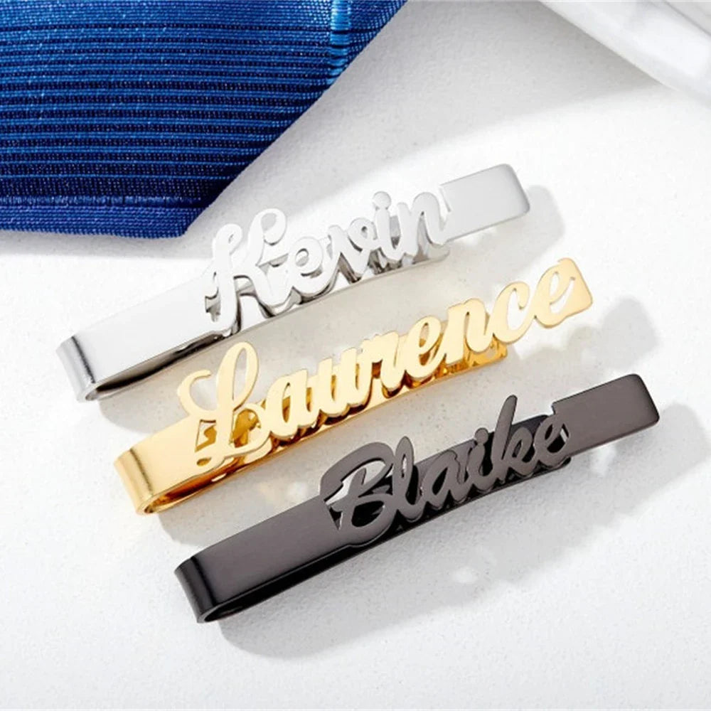 Personalized Tie Clip for Men – Custom Name Stainless Steel Tie Bar, Perfect for Husband & Groomsmen Gifts