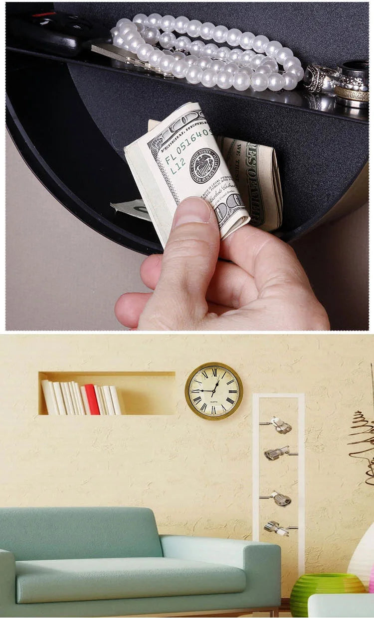 Secret Wall Clock with Hidden Compartment – Safe Box for Cash, Jewelry & Valuables (Home/Office Decoration)