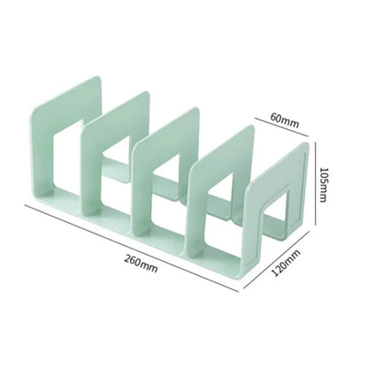 4 Grid Bookends Stand – Desktop Decor and Storage Rack for Books, School Stationery, and Office File Organization