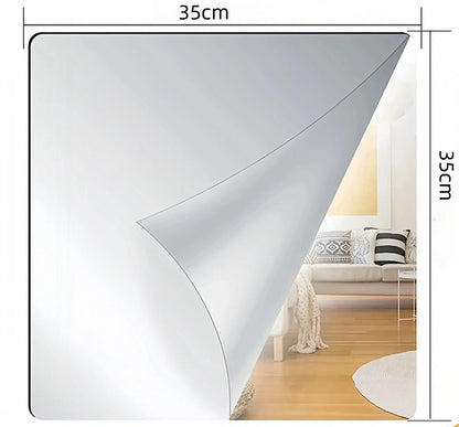 4pcs 3D Self-Adhesive Mirror Wall Stickers — Thickened 2mm Flexible Acrylic DIY Art for Living Room Decoration, 25/35cm