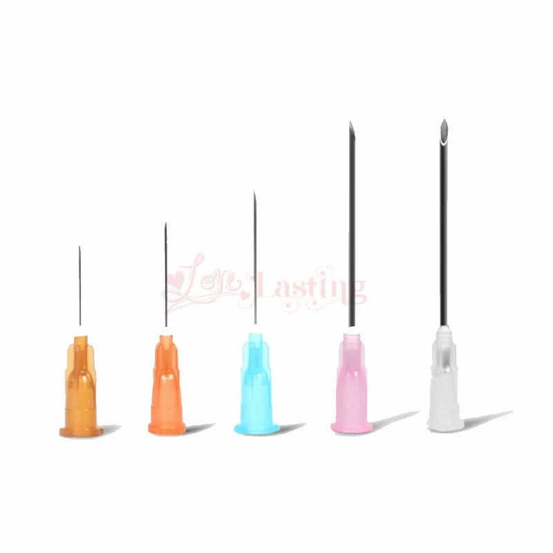 25pcs Disposable Sharp Needles – 18G to 34G Sterile Stainless Steel Tattoo & Hyaluronic Acid Needles