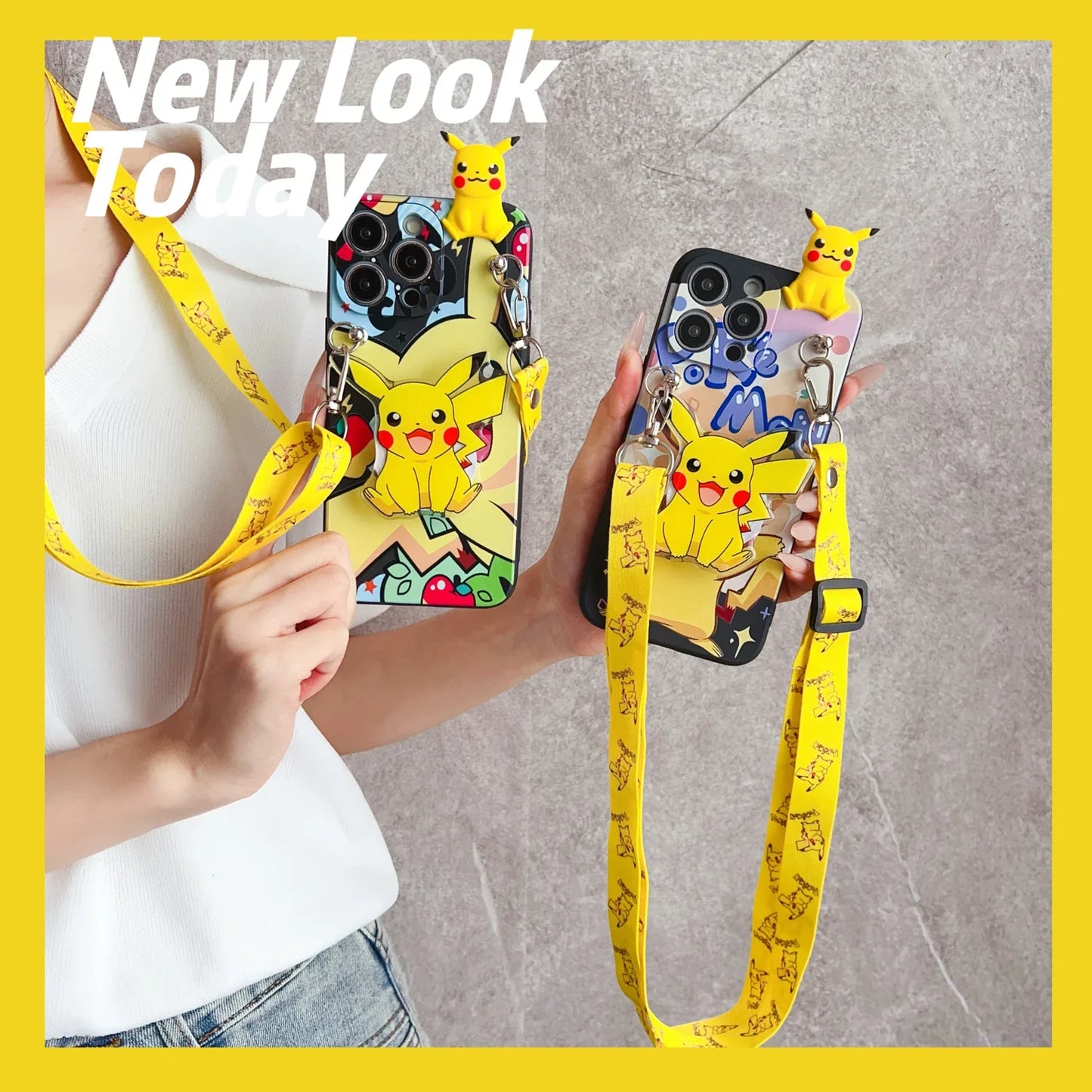 iPhone Pika Case with Holder Rope – Compatible with iPhone 6 to 17, Mini, Plus & Pro Max