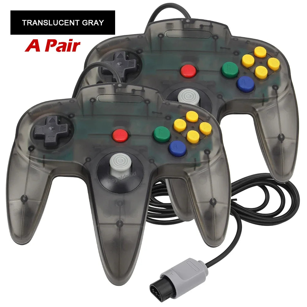 2PCS Wired Gamepad for N64 – Classic Retro Joystick Controllers for Nintendo 64 Gaming Accessories