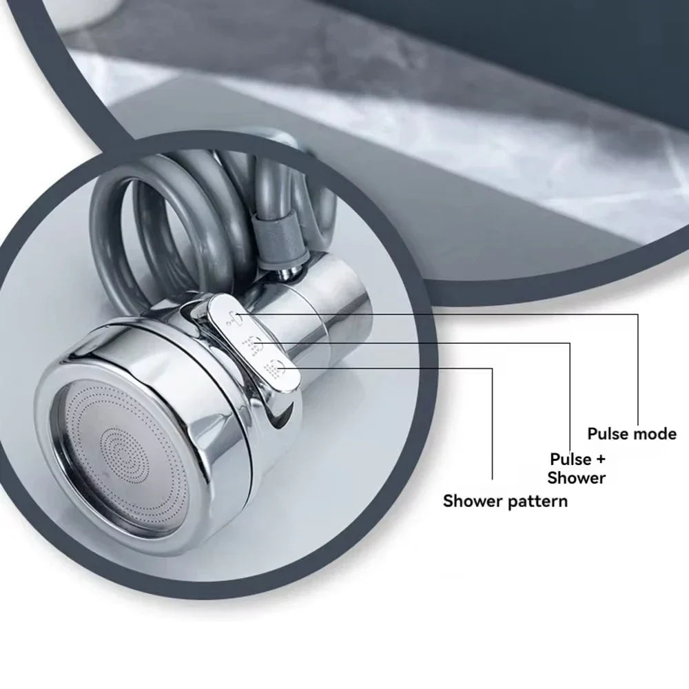 3-Mode Rotating Sink Faucet – 360° Water-Saving Filter Extension for Kitchen