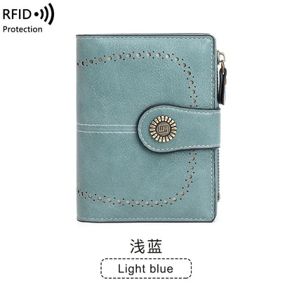 Fashionable Women’s Retro Short Wallet – PU Leather Multifunctional Handbag with Large Capacity, Multi-Card Slot & Coin Pocket