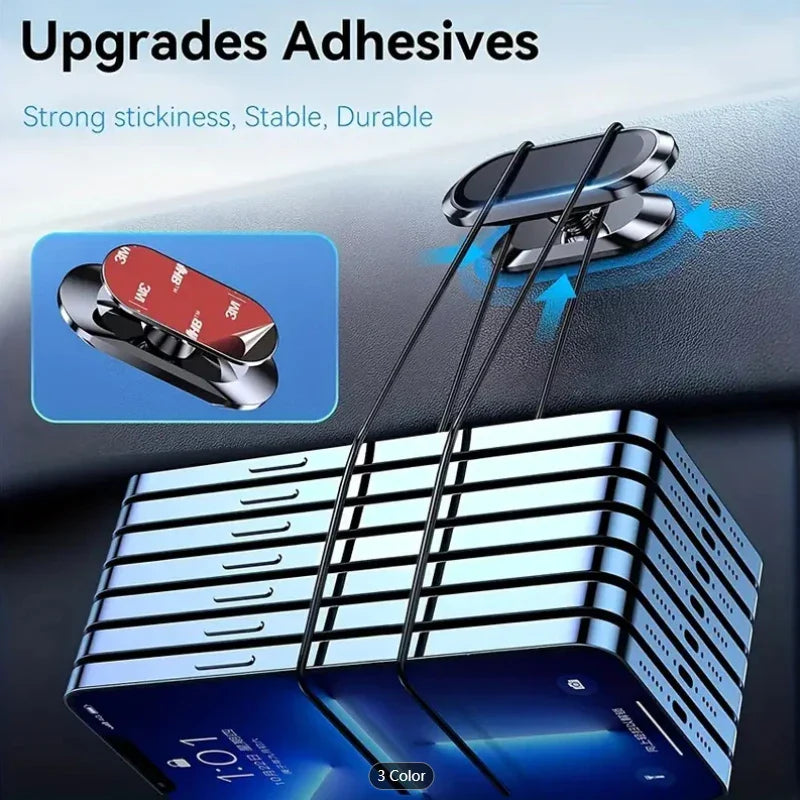 Magnetic Car Phone Holder - 360° Rotatable Mini Strip Shape Stand with Strong Metal Magnet for iPhone 14 & Huawei GPS Mount