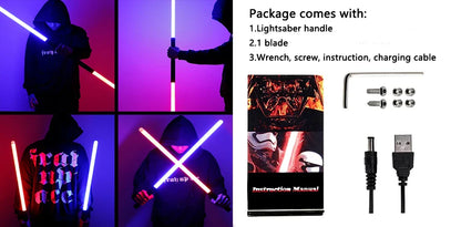 RGB Metal Lightsaber Laser Sword Toy — Rechargeable RGB Light Saber & K-Pop Lightstick