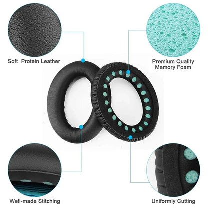 KUTOU Replacement Ear Pads for Bose QC45 – Soft Protein Leather Cushions for QuietComfort 45