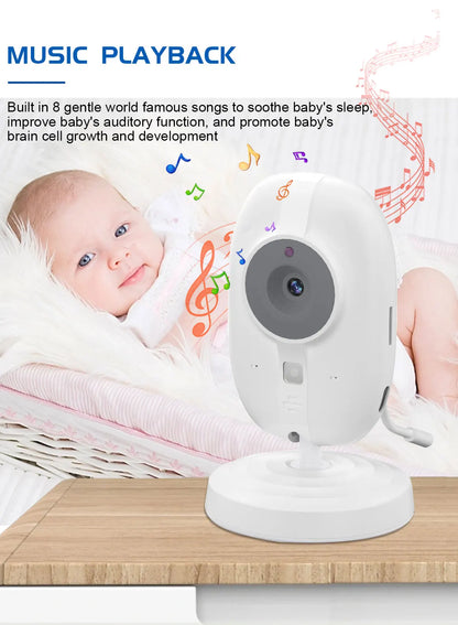 3.5" Video Baby Monitor — Night Vision, 2.4G Two-Way Audio, Temperature Display, Home Security Camera