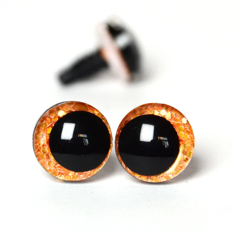20pcs 3D Cartoon Glitter Doll Safety Eyes – Strange Eyes with Hard Washer, 16mm-30mm for Toys