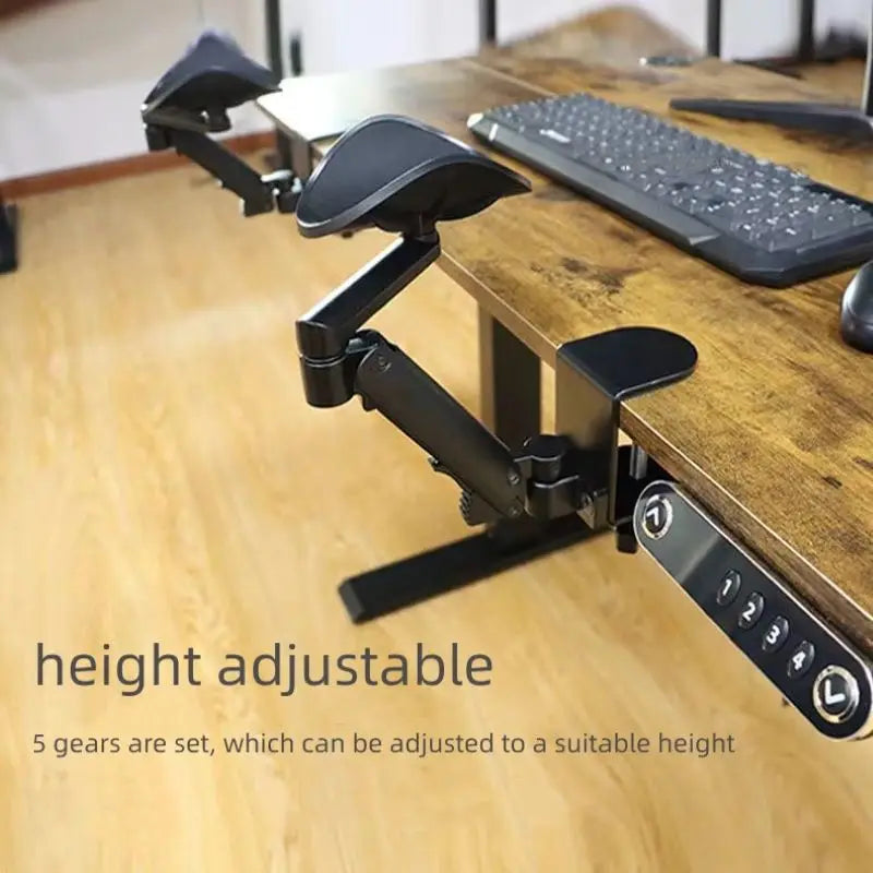Metal Ergonomic Arm Rest Wrist Support - Adjustable Mouse Pad Armrest Bracket for Computer, Home Office, and Console